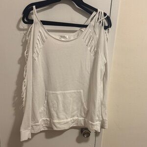 VENUS White Distressed Cutout detail Sweatshirt